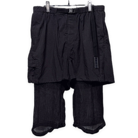 MIHARA YASUHIRO Mesh Linen Layered Shorts Gray Size 48