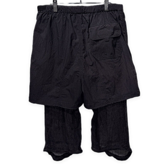 MIHARA YASUHIRO Mesh Linen Layered Shorts Gray Size 48