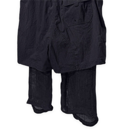 MIHARA YASUHIRO Mesh Linen Layered Shorts Gray Size 48