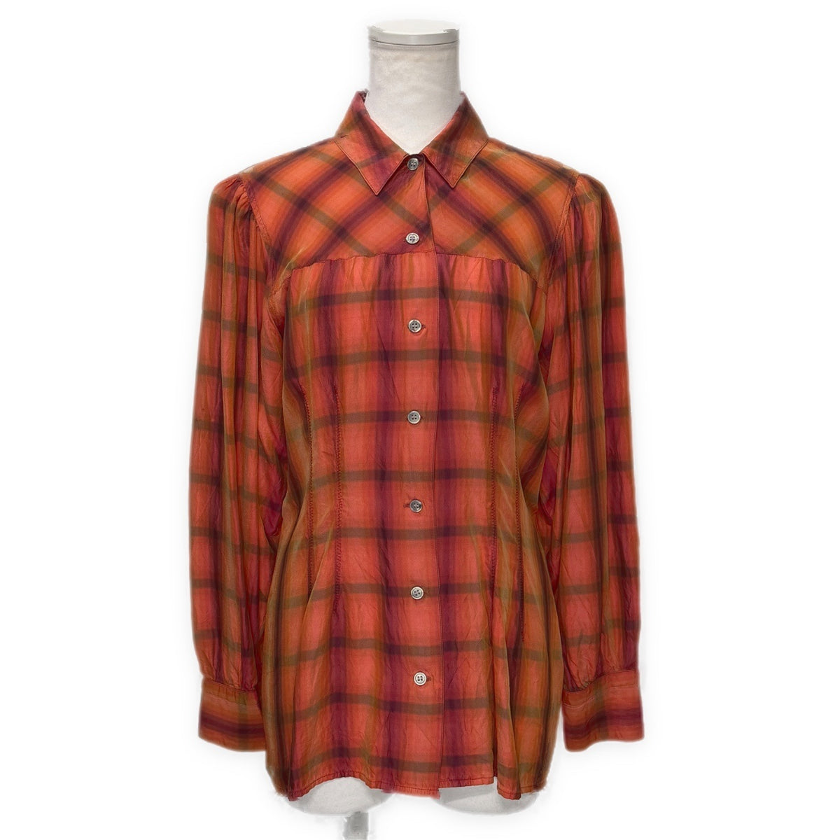 Jean Paul GAULTIER FEMME Cupro Silk Blouse Orange Size 40