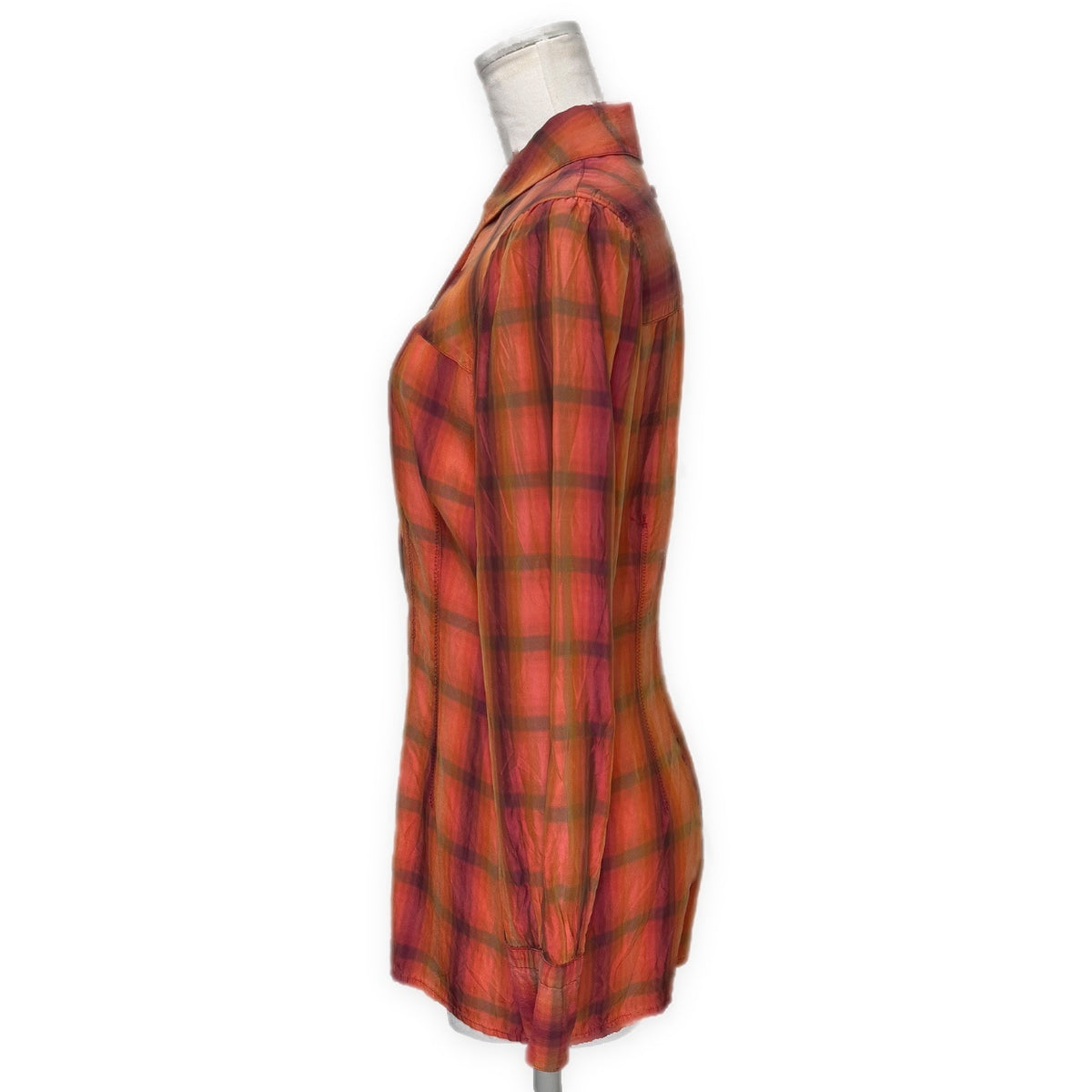 Jean Paul GAULTIER FEMME Cupro Silk Blouse Orange Size 40