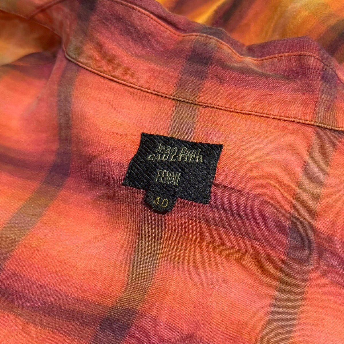 Jean Paul GAULTIER FEMME Cupro Silk Blouse Orange Size 40