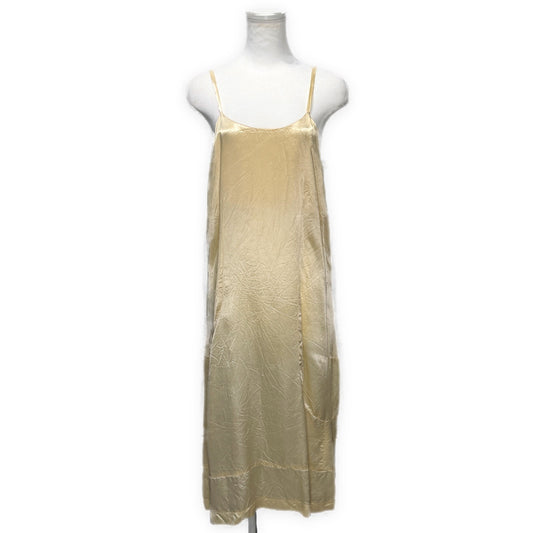 COMME des GARCONS 95AW Cupro Satin Maxi Dress Yellow Size M