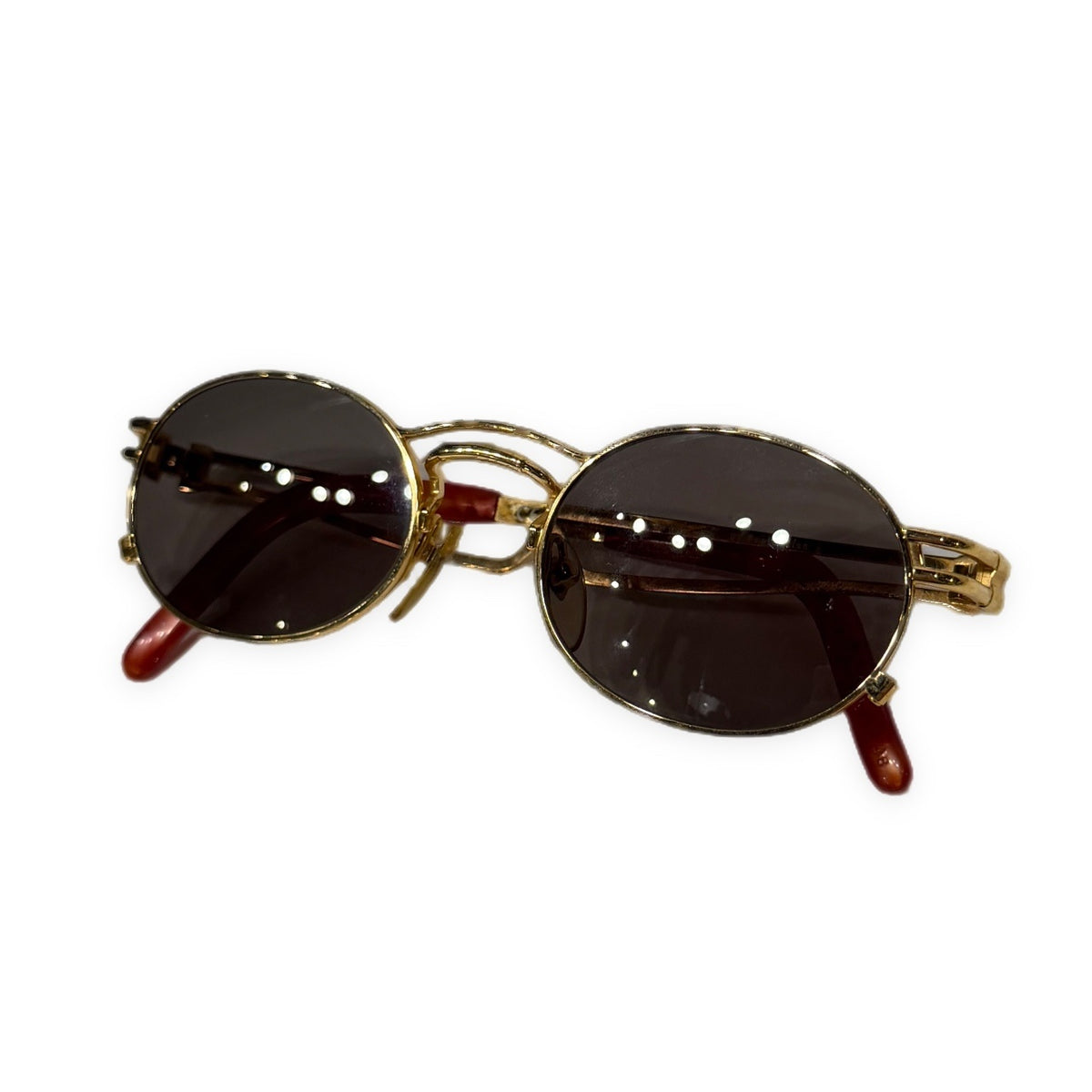 Jean Paul GAULTIER Oval Lens Metal Sunglasses Gold
