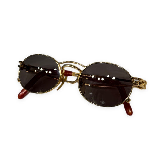 Jean Paul GAULTIER Oval Lens Metal Sunglasses Gold