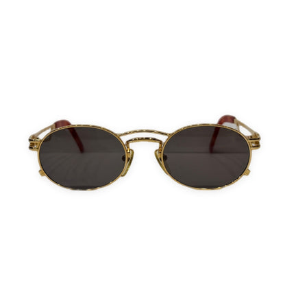 Jean Paul GAULTIER Oval Lens Metal Sunglasses Gold