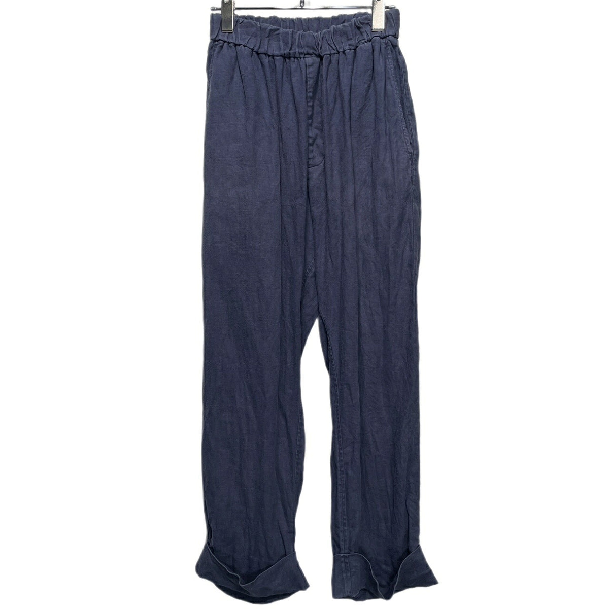 DASHIEL BRAHMANN Sashiko Embroidery Linen Pants Blue Size S