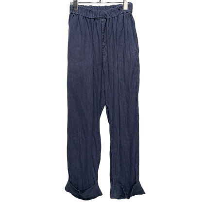 DASHIEL BRAHMANN Sashiko Embroidery Linen Pants Blue Size S