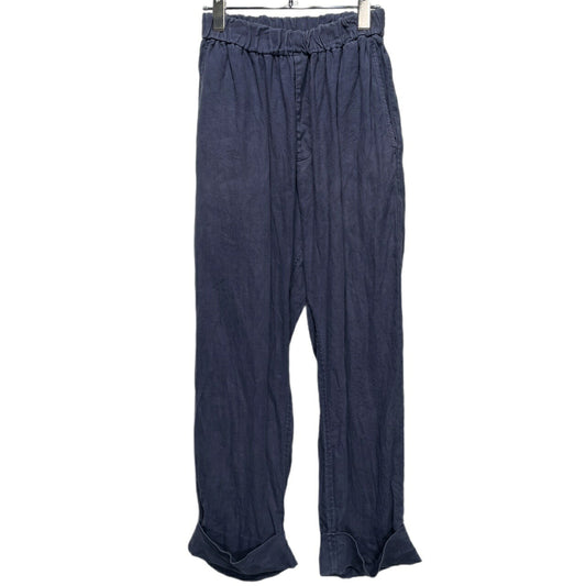 DASHIEL BRAHMANN Sashiko Embroidery Linen Pants Blue Size S