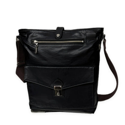 Jean Paul GAULTIER 90s Archive Logo Print Shoulder Bag Black