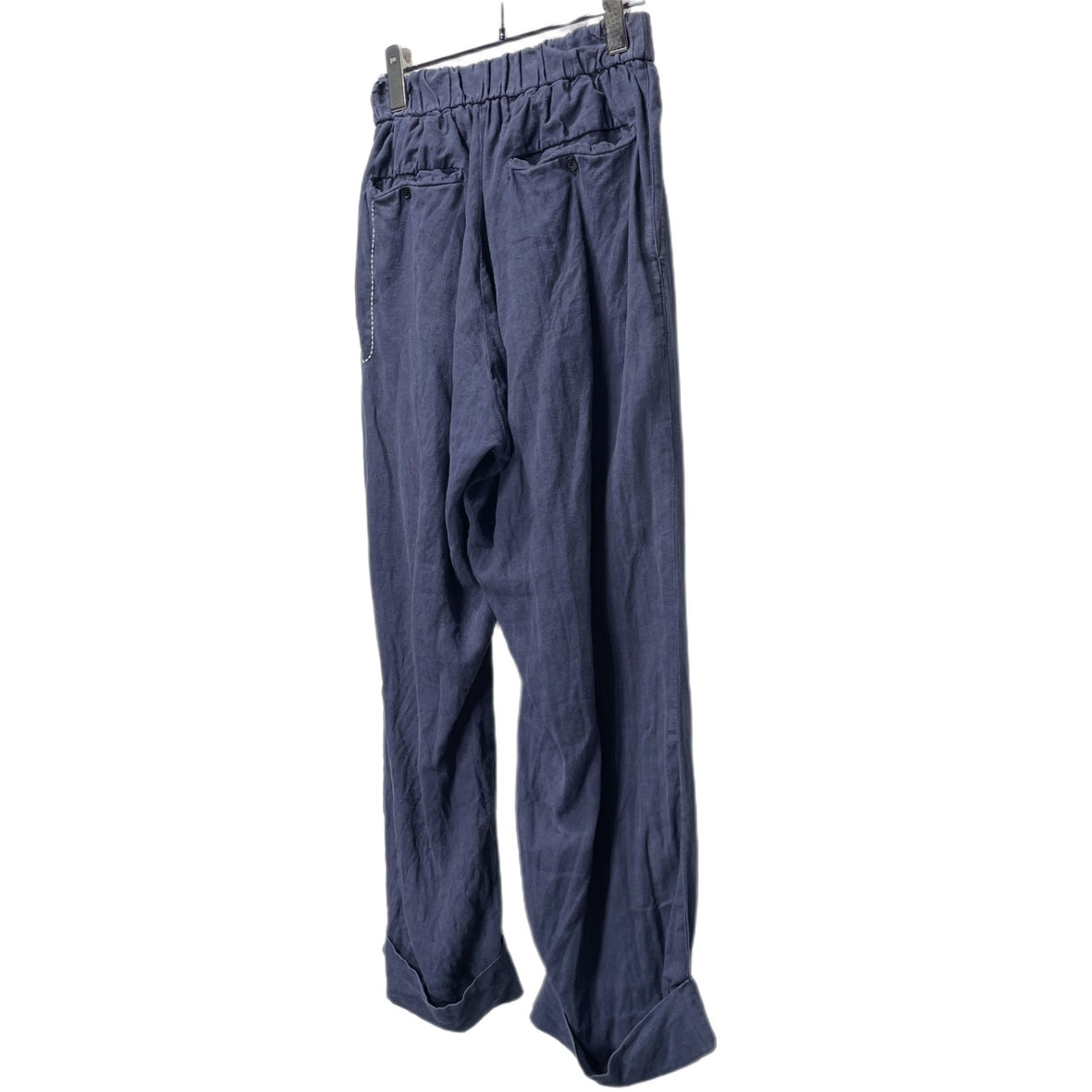 DASHIEL BRAHMANN Sashiko Embroidery Linen Pants Blue Size S