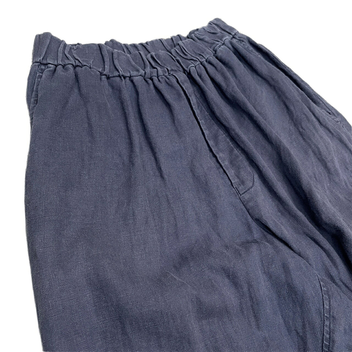 DASHIEL BRAHMANN Sashiko Embroidery Linen Pants Blue Size S