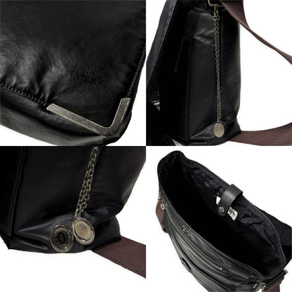Jean Paul GAULTIER 90s Archive Logo Print Shoulder Bag Black
