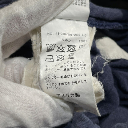 DASHIEL BRAHMANN Sashiko Embroidery Linen Pants Blue Size S