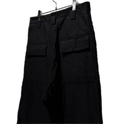 SOSNOVSKA Linen Cotton Sarouel Wide Pants Black