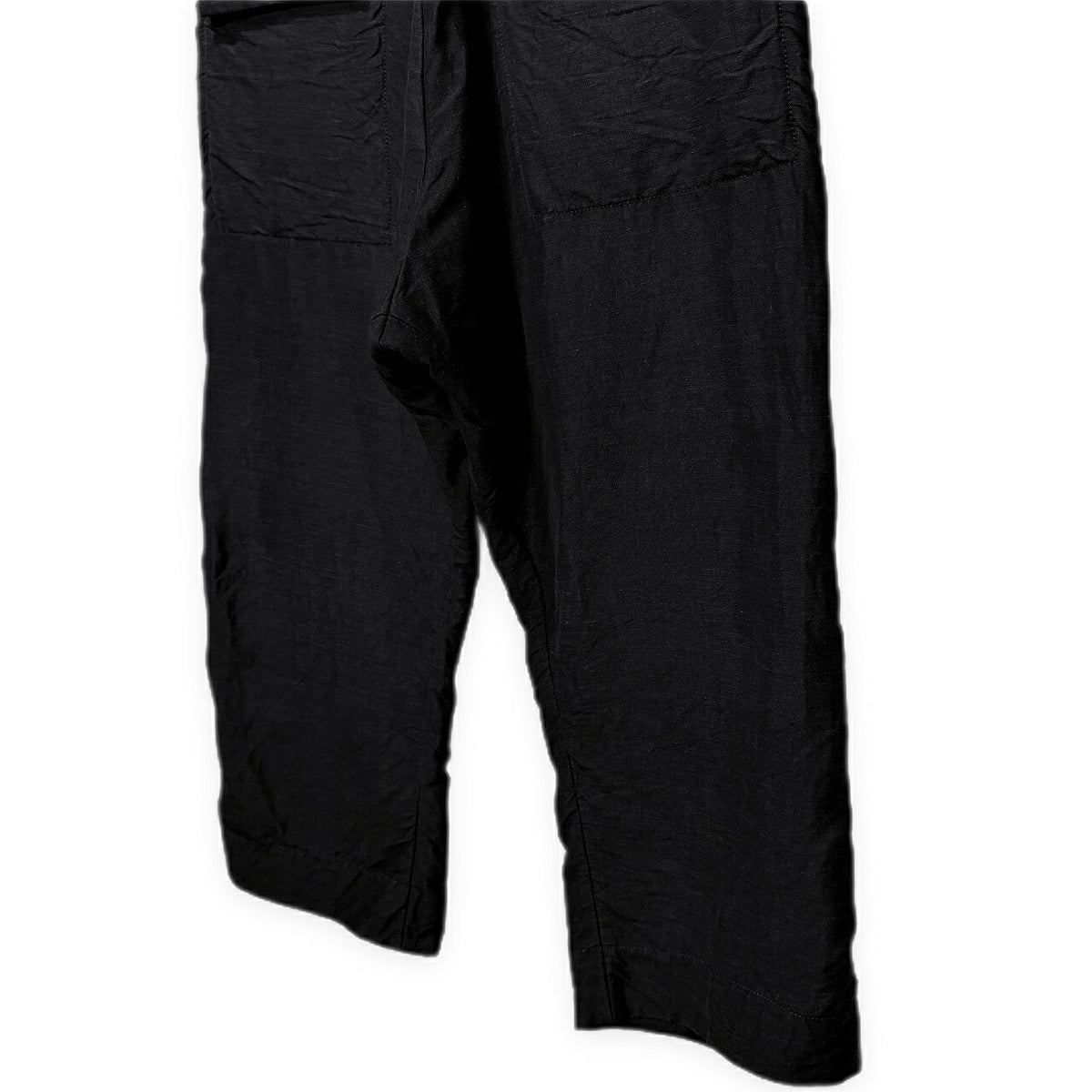 SOSNOVSKA Linen Cotton Sarouel Wide Pants Black