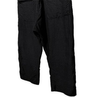 SOSNOVSKA Linen Cotton Sarouel Wide Pants Black