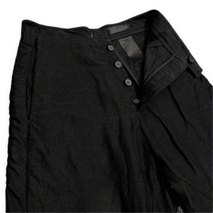 SOSNOVSKA Linen Cotton Sarouel Wide Pants Black