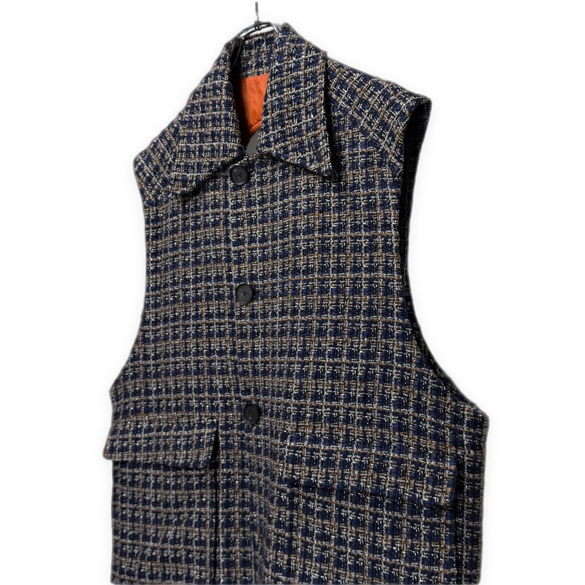 SUBLATIONS GLITTERY TWEED HELI-CREW VEST Blue