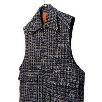 SUBLATIONS GLITTERY TWEED HELI-CREW VEST Blue