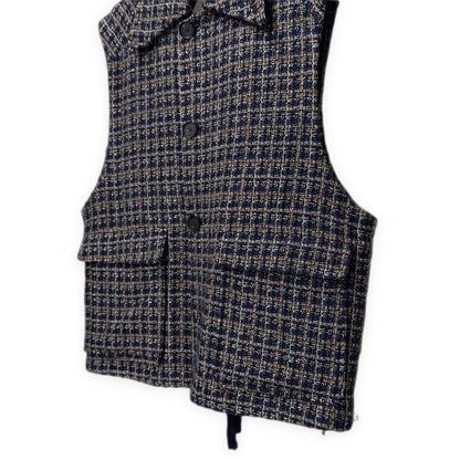 SUBLATIONS GLITTERY TWEED HELI-CREW VEST Blue
