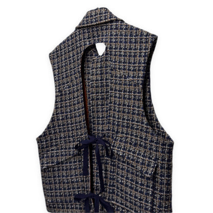 SUBLATIONS GLITTERY TWEED HELI-CREW VEST Blue