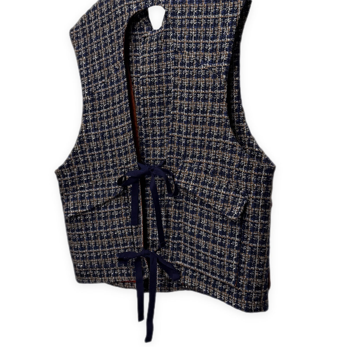 SUBLATIONS GLITTERY TWEED HELI-CREW VEST Blue