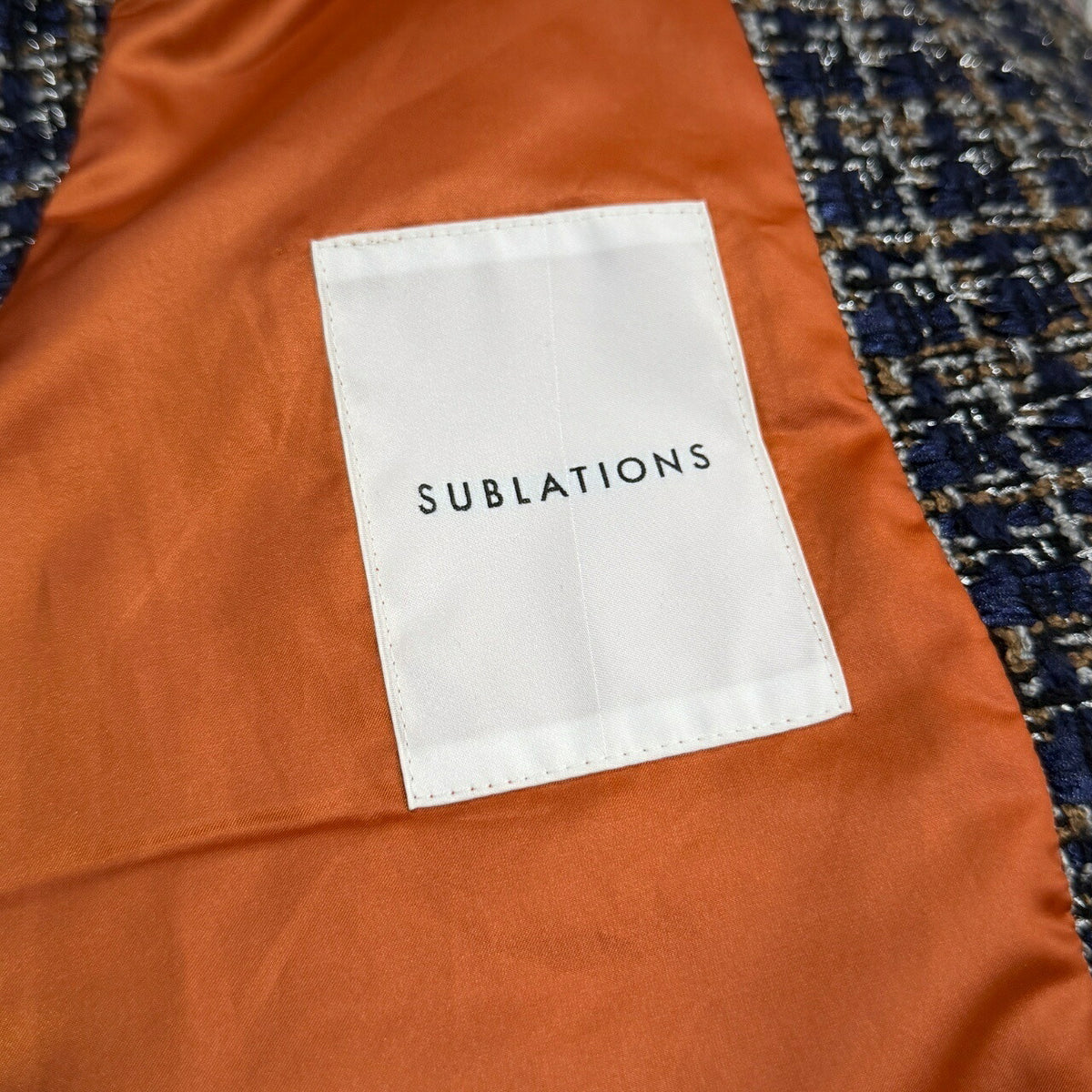 SUBLATIONS GLITTERY TWEED HELI-CREW VEST Blue