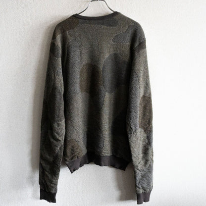 YOHJI YAMAMOTO POUR HOMME Inside-out Camouflage Knit Sweater Green Size 3