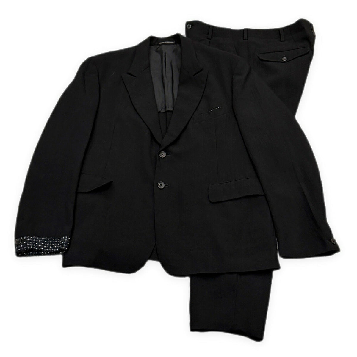 Yohji Yamamoto PH 95SS Wool Kogin Sashiko Suit Black Size S・M