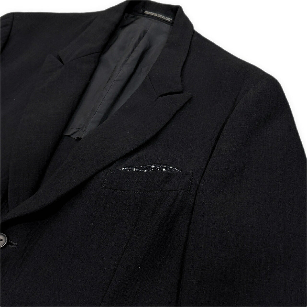 Yohji Yamamoto PH 95SS Wool Kogin Sashiko Suit Black Size S・M