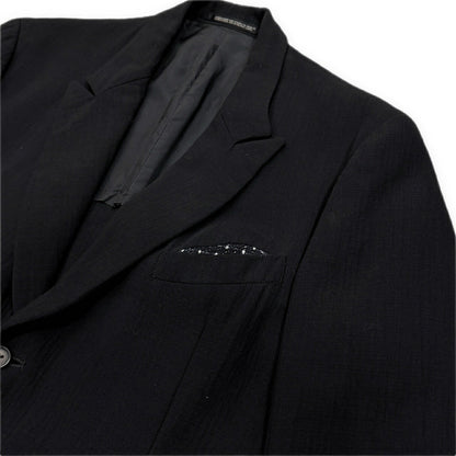 Yohji Yamamoto PH 95SS Wool Kogin Sashiko Suit Black Size S・M