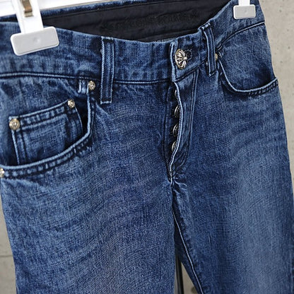 CHROME HEARTS 5-Pocket Flare Denim Jeans Blue Size 29