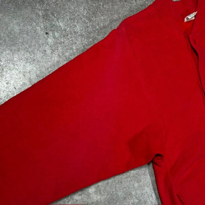Champion 80s Reverse Weave Snap Sweat Cardigan Red Sweatshirt Size SMALL