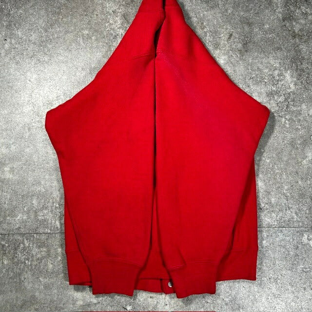 Champion 80s Reverse Weave Snap Sweat Cardigan Red Sweatshirt Size SMALL