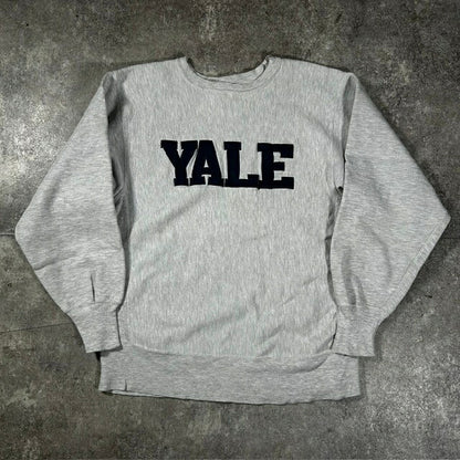 Champion 90s YALE Reverse Weave Sweatshirt Gray Size LARGE
