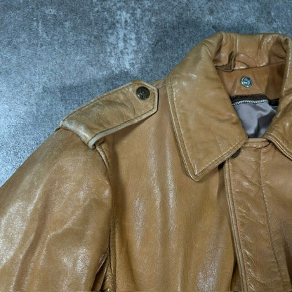 Schott 80s/90s A-2 Type Leather Flight Jacket Camel Size 34