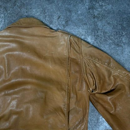 Schott 80s/90s A-2 Type Leather Flight Jacket Camel Size 34