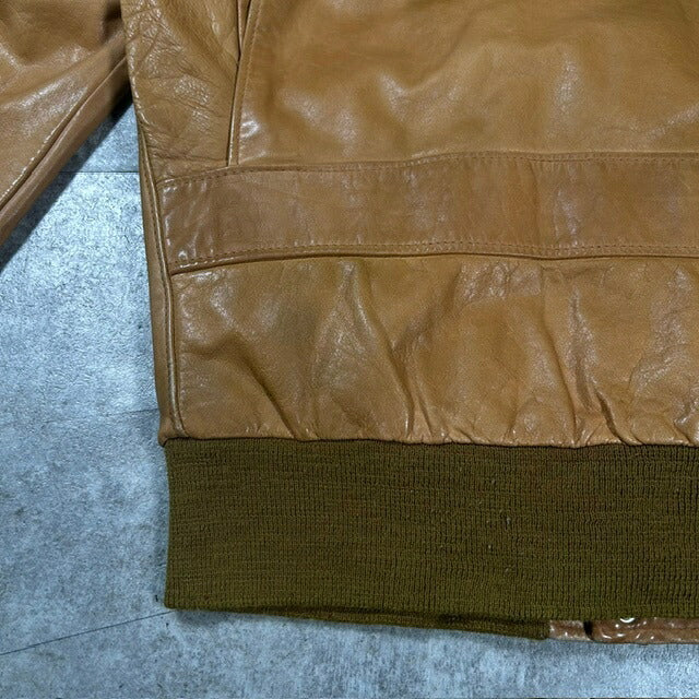 Schott 80s/90s A-2 Type Leather Flight Jacket Camel Size 34