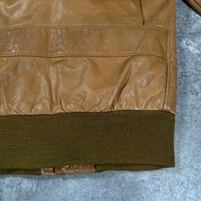 Schott 80s/90s A-2 Type Leather Flight Jacket Camel Size 34