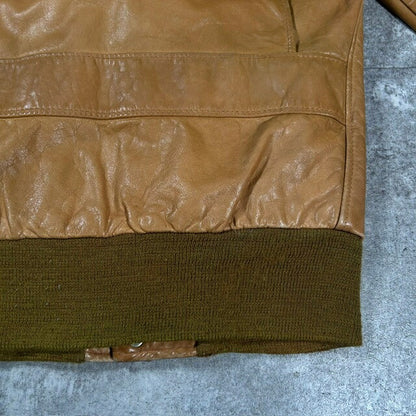 Schott 80s/90s A-2 Type Leather Flight Jacket Camel Size 34
