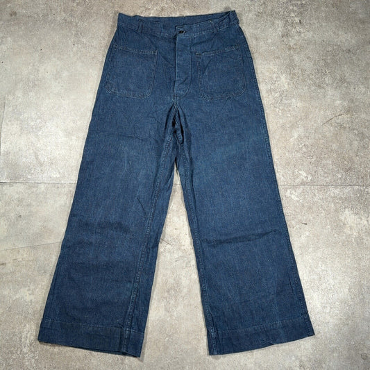 U.S.NAVY 50s Vintage Sailor Denim Pants Blue Size W32