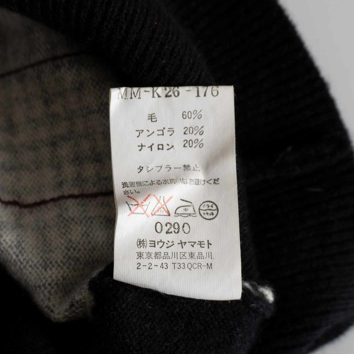 Y's for Men Crew neck wool knit Sweater Size 3