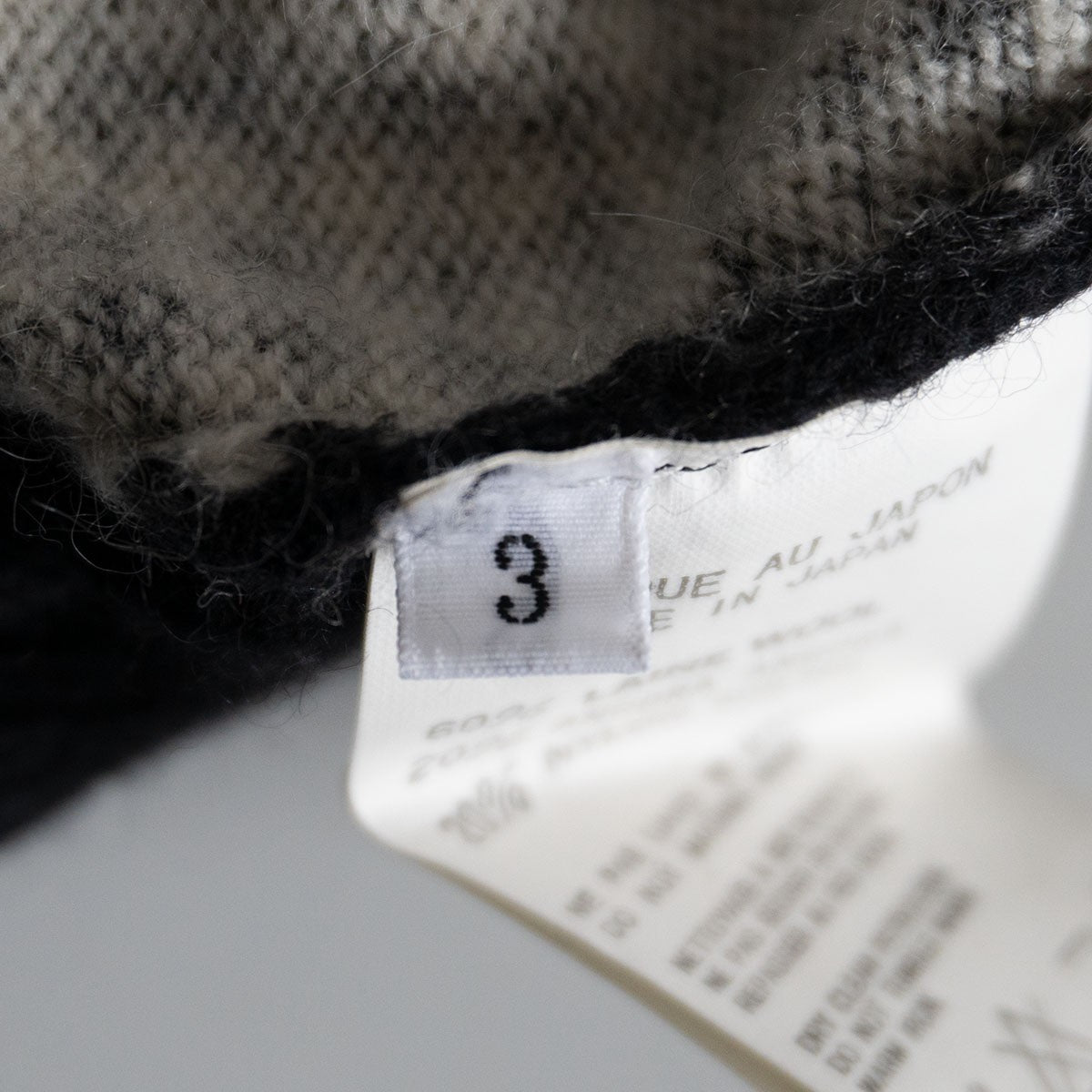 Y's for Men Crew neck wool knit Sweater Size 3