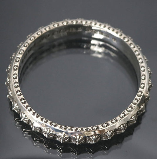 CHROME HEARTS Beat Punk Silver Bangle Bracelet Size ONE SIZE