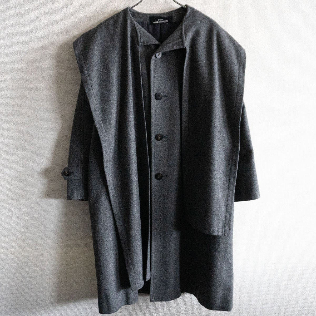Comme des Garcons Tricot 80S Wool wrap coat Gray Size XL