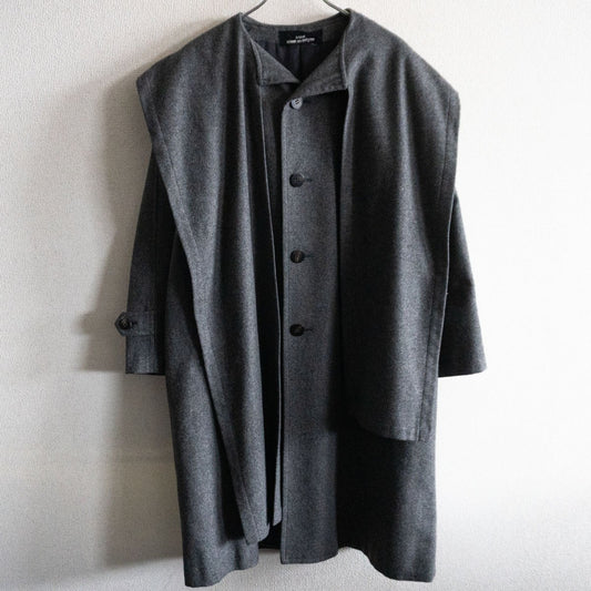 Comme des Garcons Tricot 80S Wool wrap coat Gray Size XL