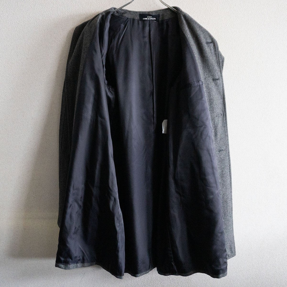 Comme des Garcons Tricot 80S Wool wrap coat Gray Size XL