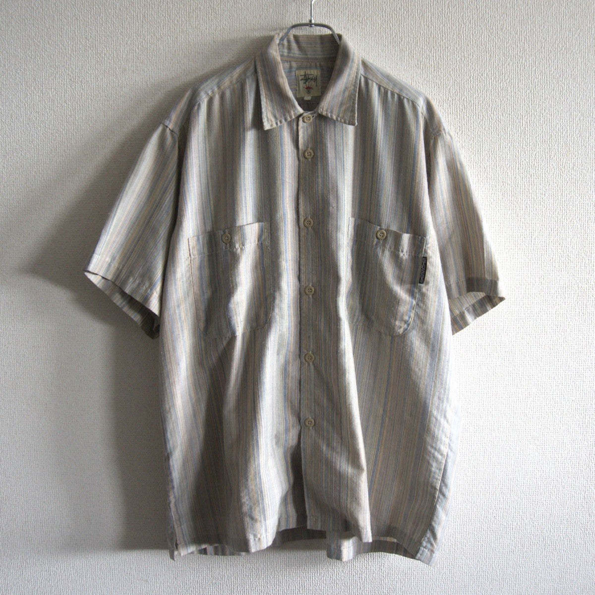 Stussy 90S Short-sleeve striped shirt Size L