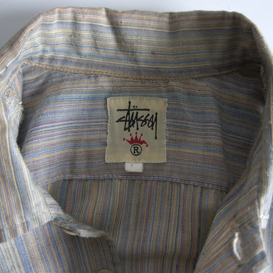 Stussy 90S Short-sleeve striped shirt Size L